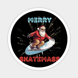 Cool Santa Skating Santa Claus - Skateboard For Xmas - shirt Magnet